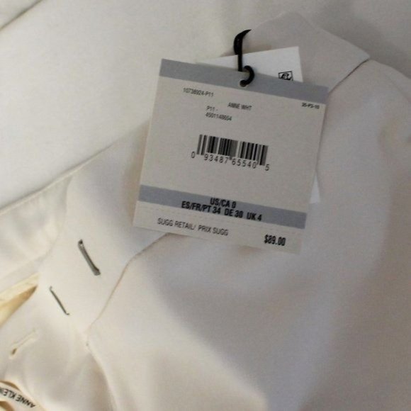 Anne Klein Slim Stretch Pants Anne White Size 0 - Picture 6 of 6